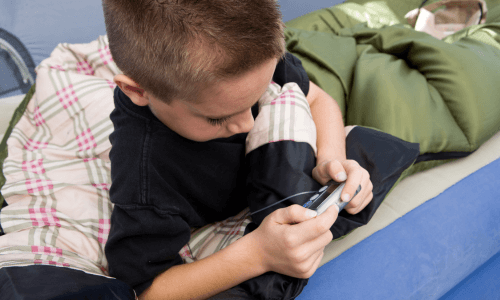 Child reading data on pump